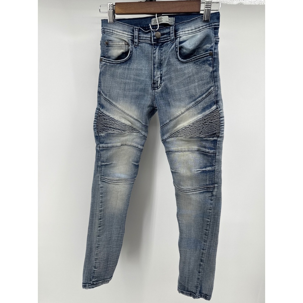 Trestles Supply Co Moto Jeans Light Wash Size 12 Distressed Denim Pants